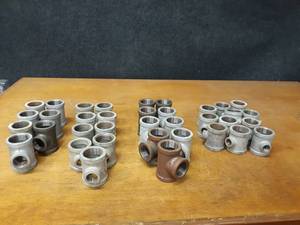 lot 2131 image: Lot of (36) Steel Pipe Reducer Tees - (11) 1-12 x 12 x 1-12, (9) 1-12 x 1-14 x 1-12, (9) 1-12 x 34 x 1-12, (7) 1-12 x 1 x 1-12