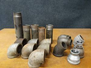 lot 2146 image: Lot of (19) Steel Pipe Fittings - (7) 2-12 90° Elbows, (1) 2-12 45° Street Elbow, (2) 2-12 90° Street Elbows, (1) 2-12 45° Elbow, (5) 2-12  Nipples, (3) 2-12 Reducers
