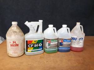 lot 2164 image: Jugs of Coil Cleaner, Coil Flush, Lime Scale & Rust Remover