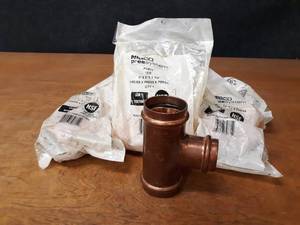 lot 2191 image: NIBCO PressSystem Copper Fittings - (7) 2 x 2 x 1-12 Reducing Tees