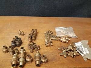 lot 2194 image: Lot of (85) VIEGA PEX & ProPress Brass Reducing Tees, Couplers and More