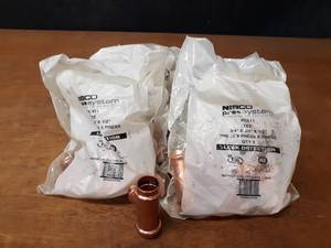 lot 2196 image: NIBCO PressSystem Copper Fittings - (40) 34 x 34 x 12 Reducing Tees