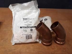 lot 2200 image: NIBCO PressSystem Copper Fittings - (6) 2 45° Elbows (FTG x Press)