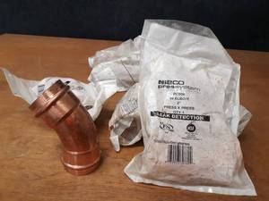 lot 2205 image: NIBCO PressSystem Copper Fittings - (10) 2 45° Elbows