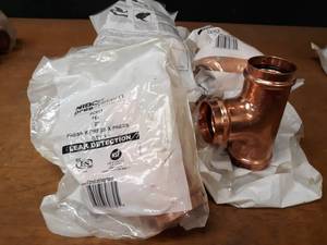 lot 2206 image: NIBCO PressSystem Copper Fittings - (7) 2 x 2 x 2 Tees