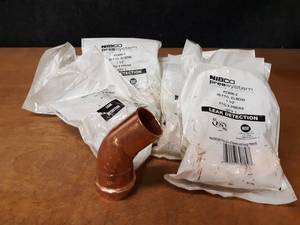 lot 2211 image: NIBCO PressSystem Copper Fittings - (10) 1-12 45° Elbows (FTG x PRESS)