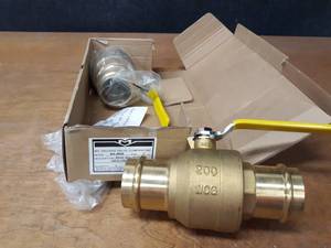 lot 2222 image: Lot of (2) Milwaukee Valve Co. 2 (Press x Press) Brass Ball Valves