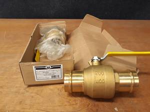 lot 2223 image: Lot of (2) Milwaukee Valve Co. 2 (Press x Press) Brass Ball Valves