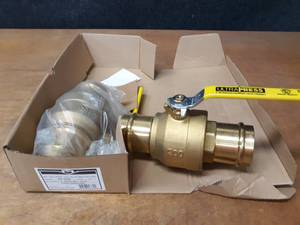 lot 2224 image: Lot of (2) Milwaukee Valve Co. 2 (Press x Press) Brass Ball Valves