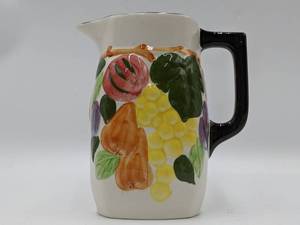 lot 86 image: 1940s Blue Ridge Souther Potteries ClaraHigh Relief Pitcher