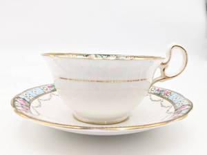 lot 63 image: Rare 1930s Aynsley England China Teacup and Saucer ($200 Value)