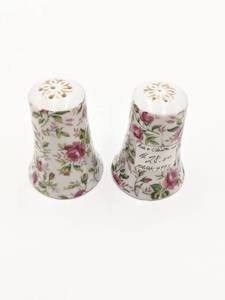 lot 67 image: 1950s Vintage Rose Chintz Lefton Salt And Pepper Shakers