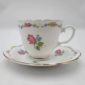 lot 94 image: Vintage Rose Royal Stuart Spencer Stevenson Teacup and Saucer