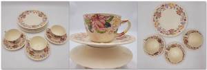 lot 28 image: 1940s Vernon Kilns Poppytrail Dolores 10 Piece Set by Metlox