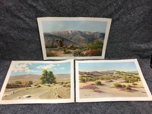 lot 14 image: 3 Vintage Donald Art Co. Desert Prints