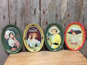 lot 25 image: 4 Vintage Coca Cola Tip Trays - 1973