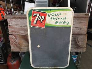 lot 33 image: Vintage 7-UP MagneticChalk Sign