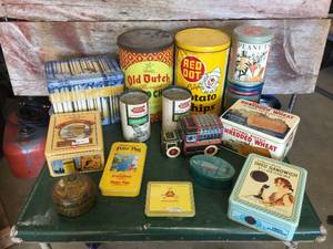 lot 50 image: Vintage Collectable Tins Including Potato Chips