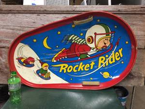 lot 53 image: Vintage Steel Rocket Rider Snow Sled