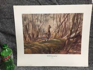 lot 84 image: Gary Moss The Old Drumming Log Signed & Numbered Unframed Wildlife Print