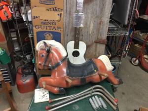 lot 111 image: Vintage Hobby Horse & Toy Guitar
