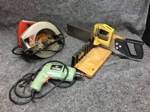 lot 121 image: Electric Circular Saw - Drill, Stanley Miter Box
