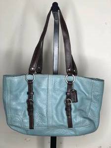 Coach Pebbled Leather Shoulder Bag Chelsea Seafoam Light Blue
