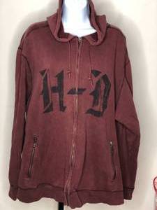 Harley Davidson Burgundy Hoodie Jacket