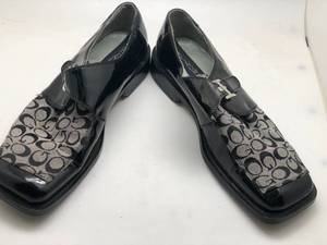 Platinum Patent Leather and Canvas High Fashion Mens Loafers Mens Size 10-11