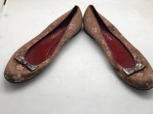 Louis Vuitton Cherry Blossom Monogram Ballerinas Brown Flats Womens Size 9
