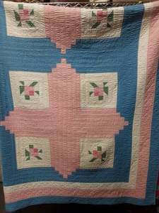 Hand Stitched Patchwork Quilt Approx. 88x105