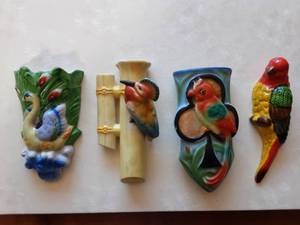 4-Vintage Wall Pockets (Japan & Slovakia)