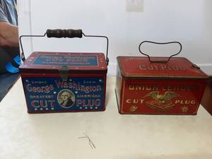 2-Vintage Tobacco Tins Choice Condition Union  Leader & George Washington