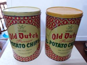 2-Old Dutch Potato Chip Tins (12)