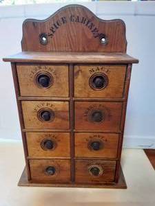Antique 8-Drawer Spice Cabinet 10 12 x 5 12 x 16 12