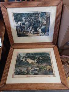 2-Vintage Framed Prints