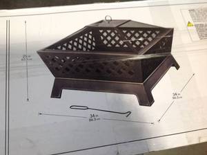 lot 3 image: Hampton Bay Tipton 34 in. Steel Deep Bowl Fire Pit in Oil Rubbed Bronze customer return see pictures