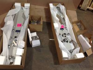 lot 10 image: Lot of 2 Akdy Jet Shower Panel System in Stainless Steel with Adjustable Rainfall Shower Head, Handshower Wand and Tub Spout open box customer returns