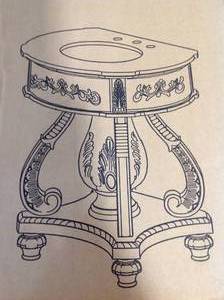 lot 15 image: Home Decorators Chelsea 31 in. W Bath Vanity in Antique White with Marble Vanity Top in White and Pedestal Sink see pictures