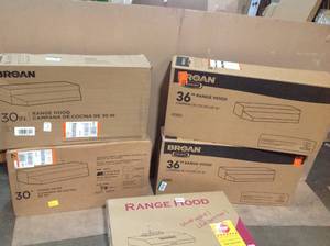 lot 17 image: Lot of assorted Range Hoods not used see pictures