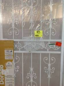 lot 21 image: 36 in. x 80 in. El Dorado White Surface Mount Outswing Steel Security Door with Heavy-Duty Expanded Metal Screen not used see pictures