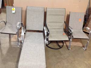 lot 27 image: Lot of assorted Patio outdoor chairs not used see pictures