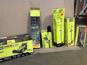 lot 28 image: Lot of assorted Ryobi outdoor tools various models and conditions see pictures