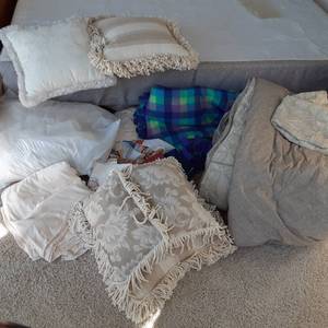 lot 314 image: Lot of Sheets, pillows, and comfort...
