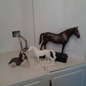 lot 467 image: Lot of Heavy Animal Statues. A Span...