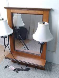 lot 22 image: Wall Mounted Coat Rack With Lamps (...