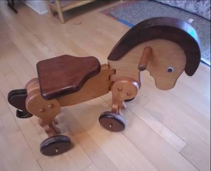 lot 50 image: Wood Riding Horse 24 X 17...