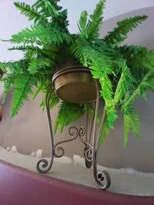lot 54 image: Metal Stand With Molded Plastic Pot...