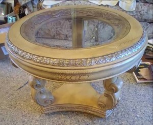 lot 63 image: End Table With Glass Insert (28 X ...