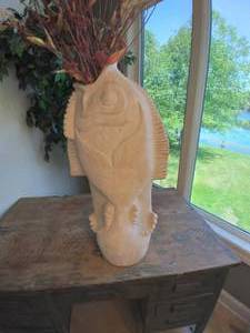 lot 75 image: Large Fish PlanterVase With Dcor...